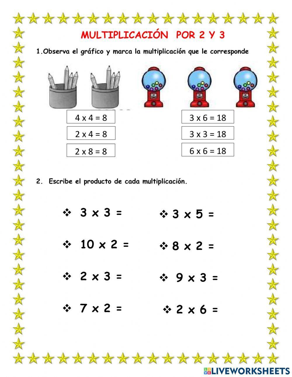 Tabla de multiplicar del 2 y 3 Tabla de multiplicar del 2 y 3
