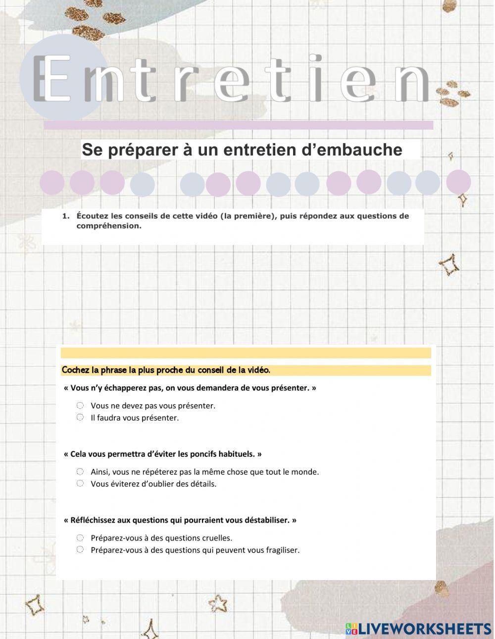 Se préparer à un entretien d’embauche