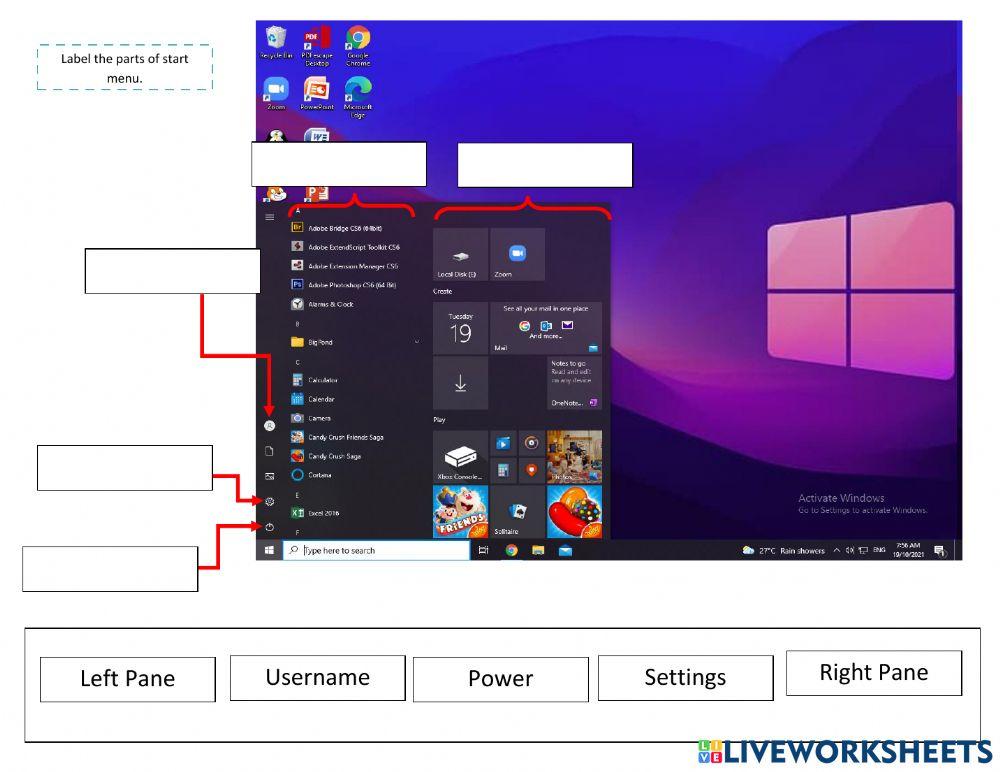 Start Menu 3976289 | MsCess | LiveWorksheets