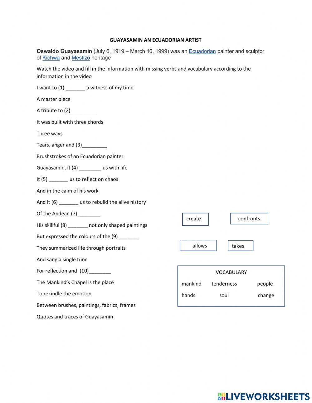 Guayasamin: Ecuadorian Painter