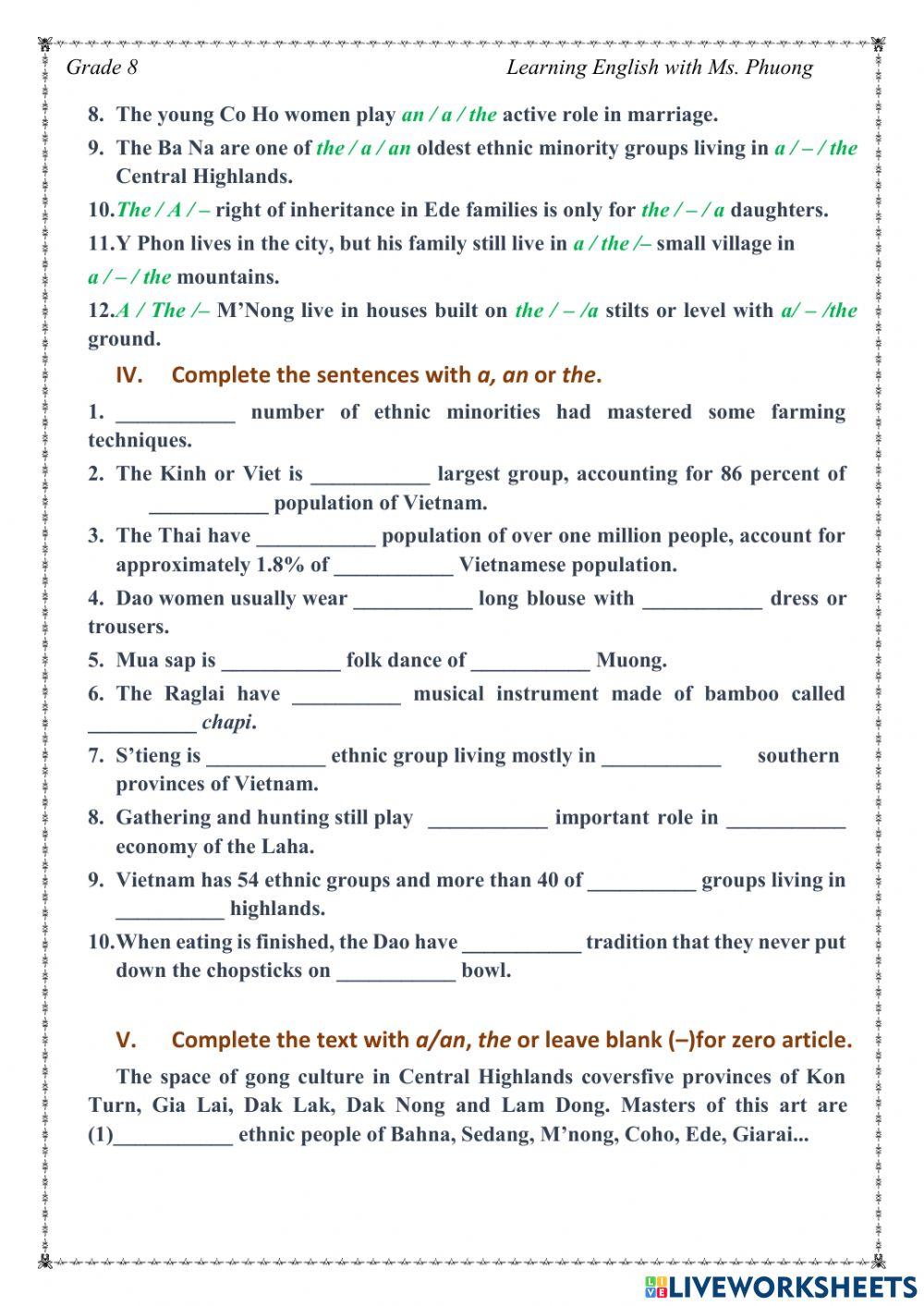 English 8 - Unit 3 - Grammar