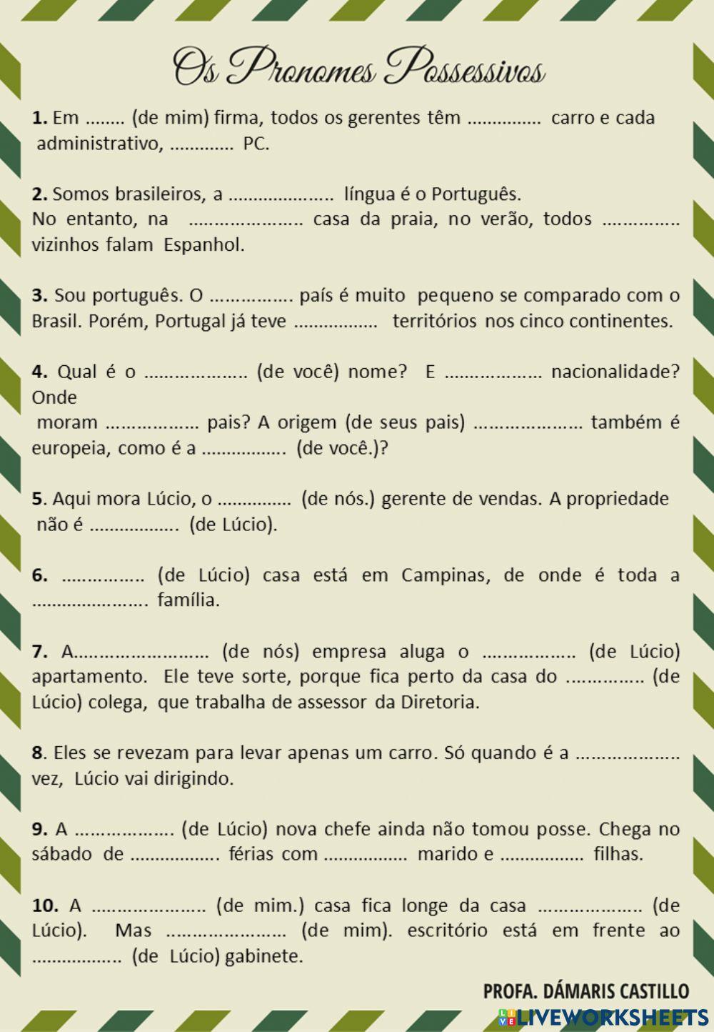 Pronomes Possessivos 1