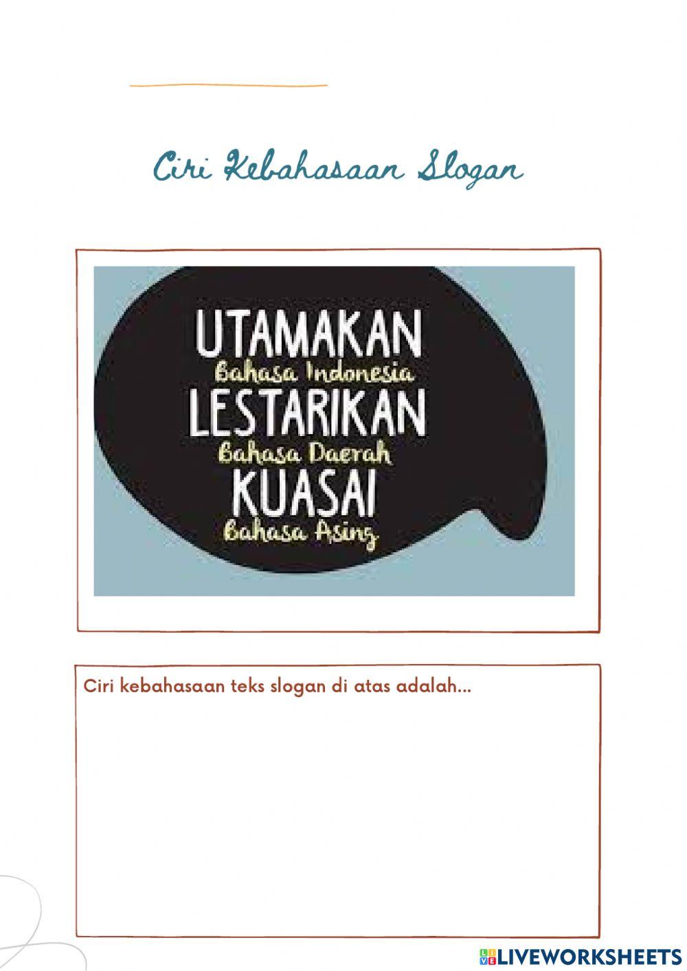 Analisis ciri kebahasaan teks iklan, slogan, dan poster