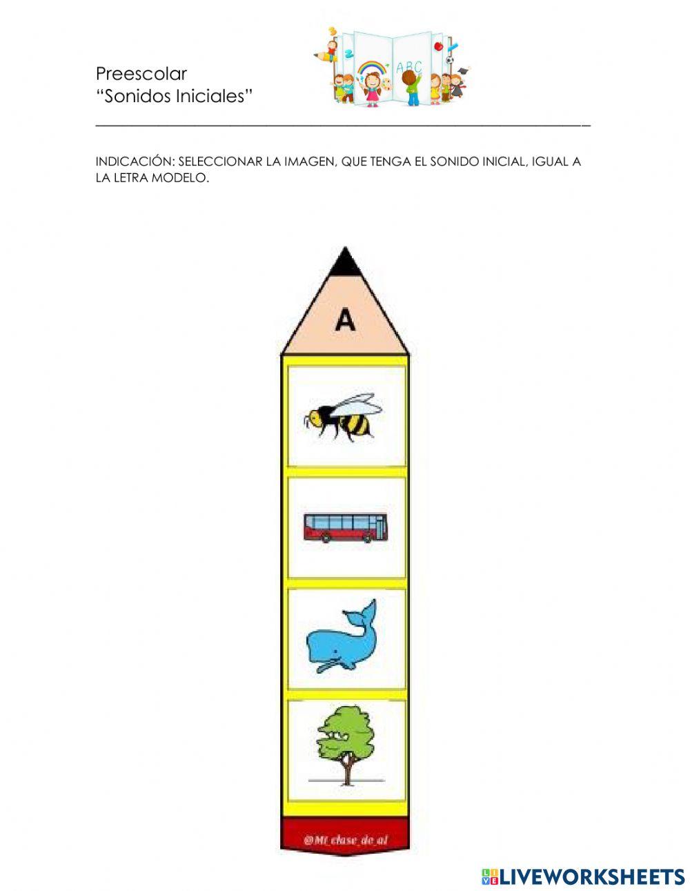 Sonidos iniciales exercise Live Worksheets