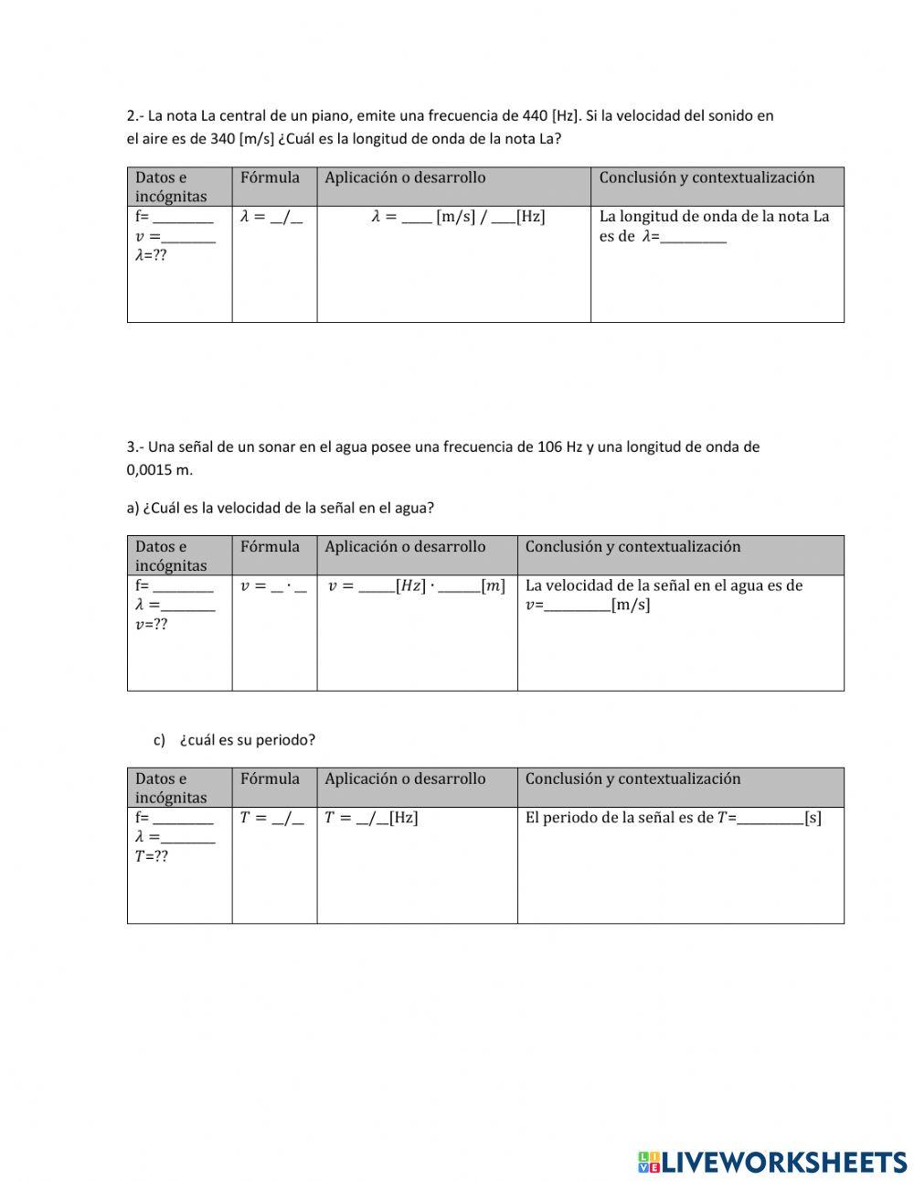 Calculo velocidad de propagación sonido
