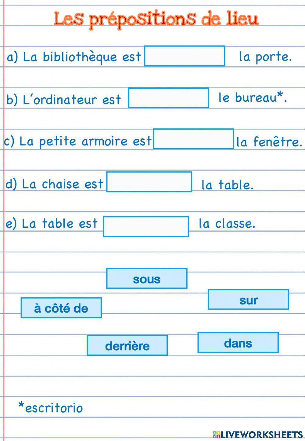 Dans ma classe il y a