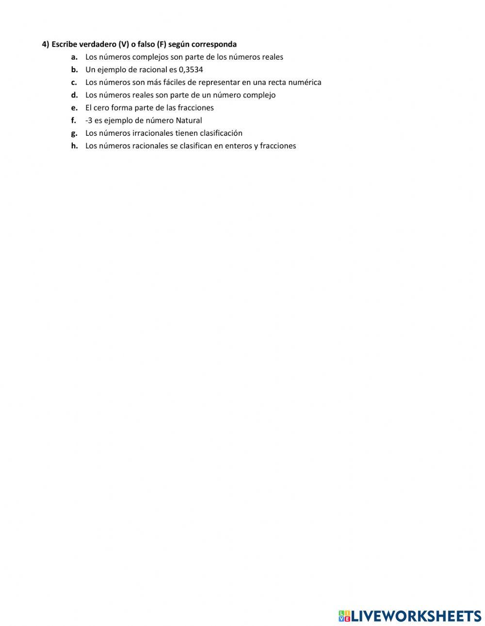 Clasificación Números Reales