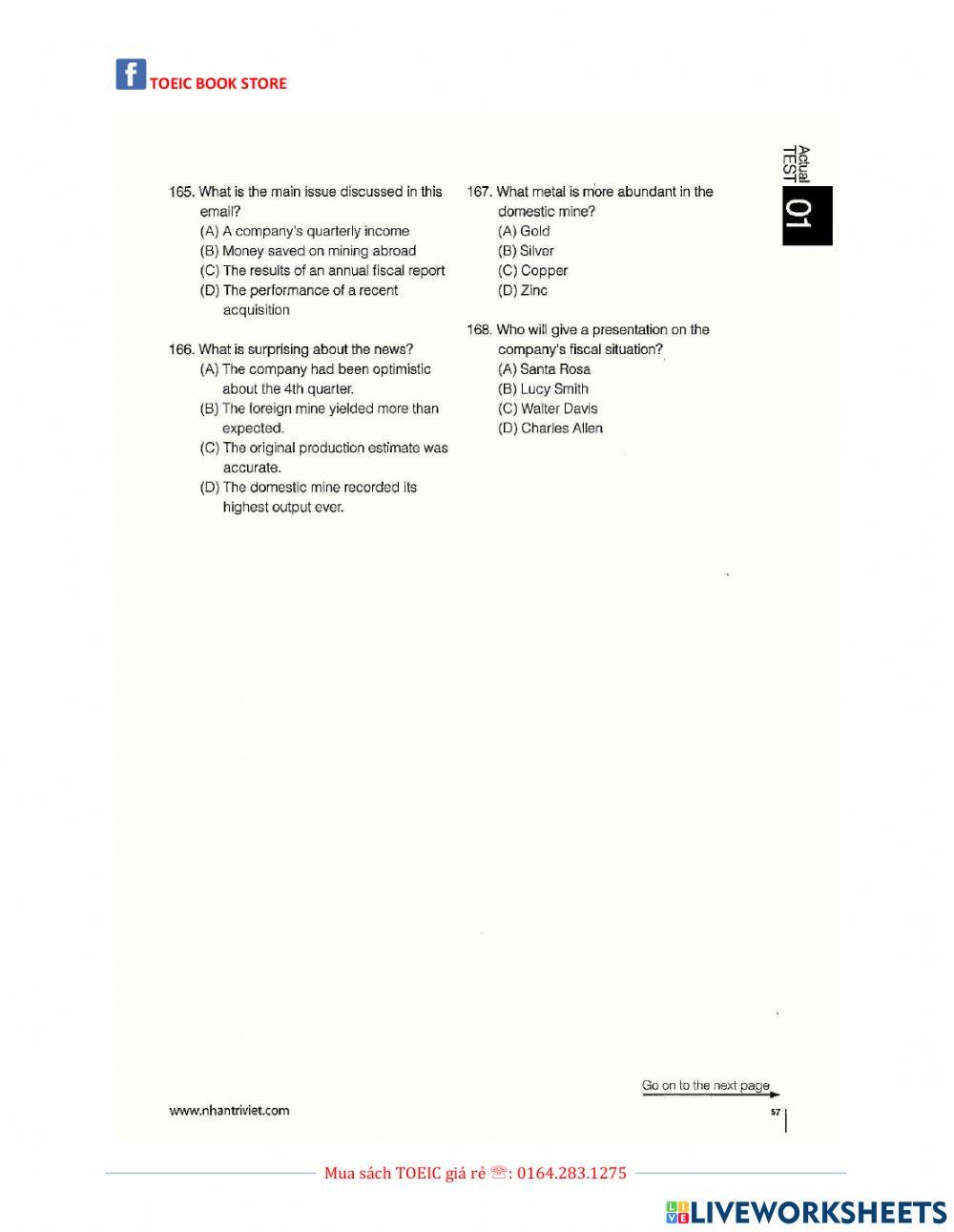 Toeic 2 homework reading