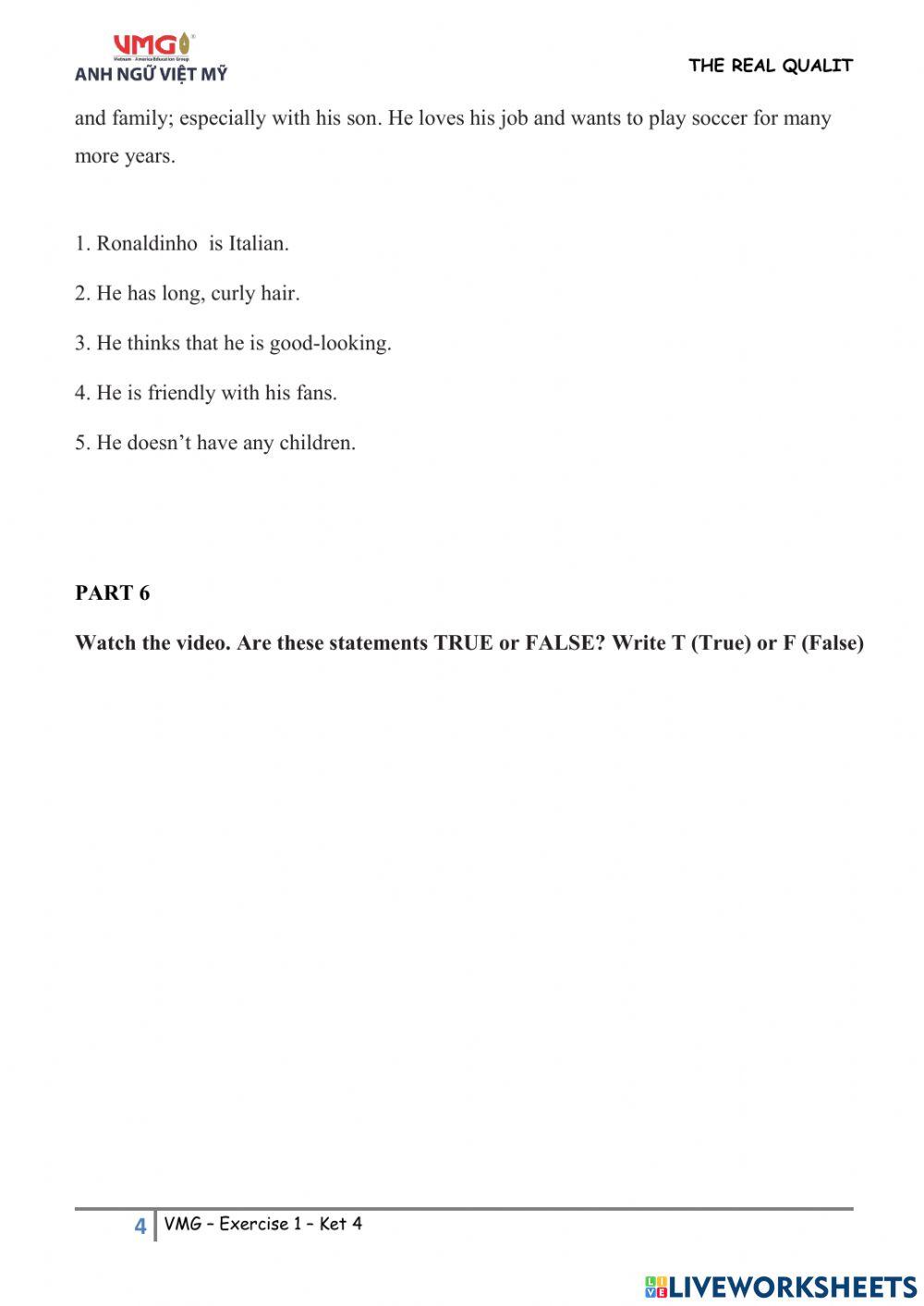 Ket 4 - Online Practice - Test 1