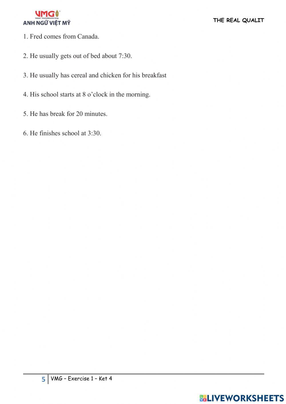 Ket 4 - Online Practice - Test 1