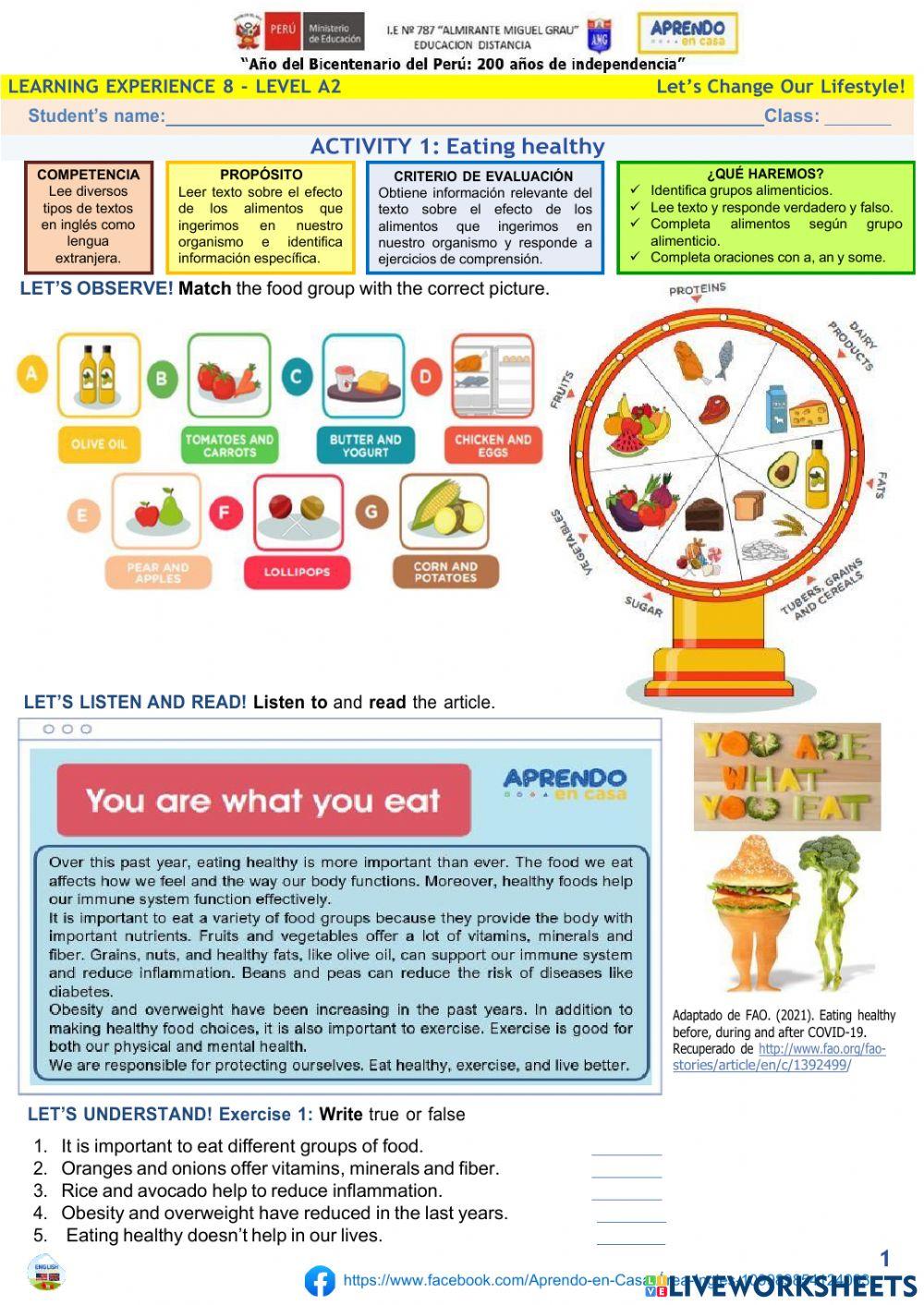 Learning experience 8 - ACTIVITY 1 - Let’s Change Our Lifestyle!