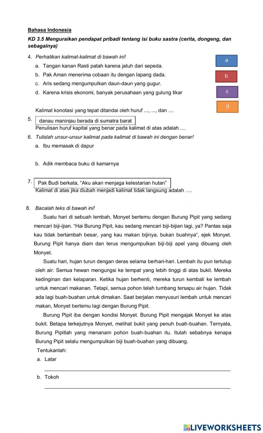 Penilaian harian tema 4