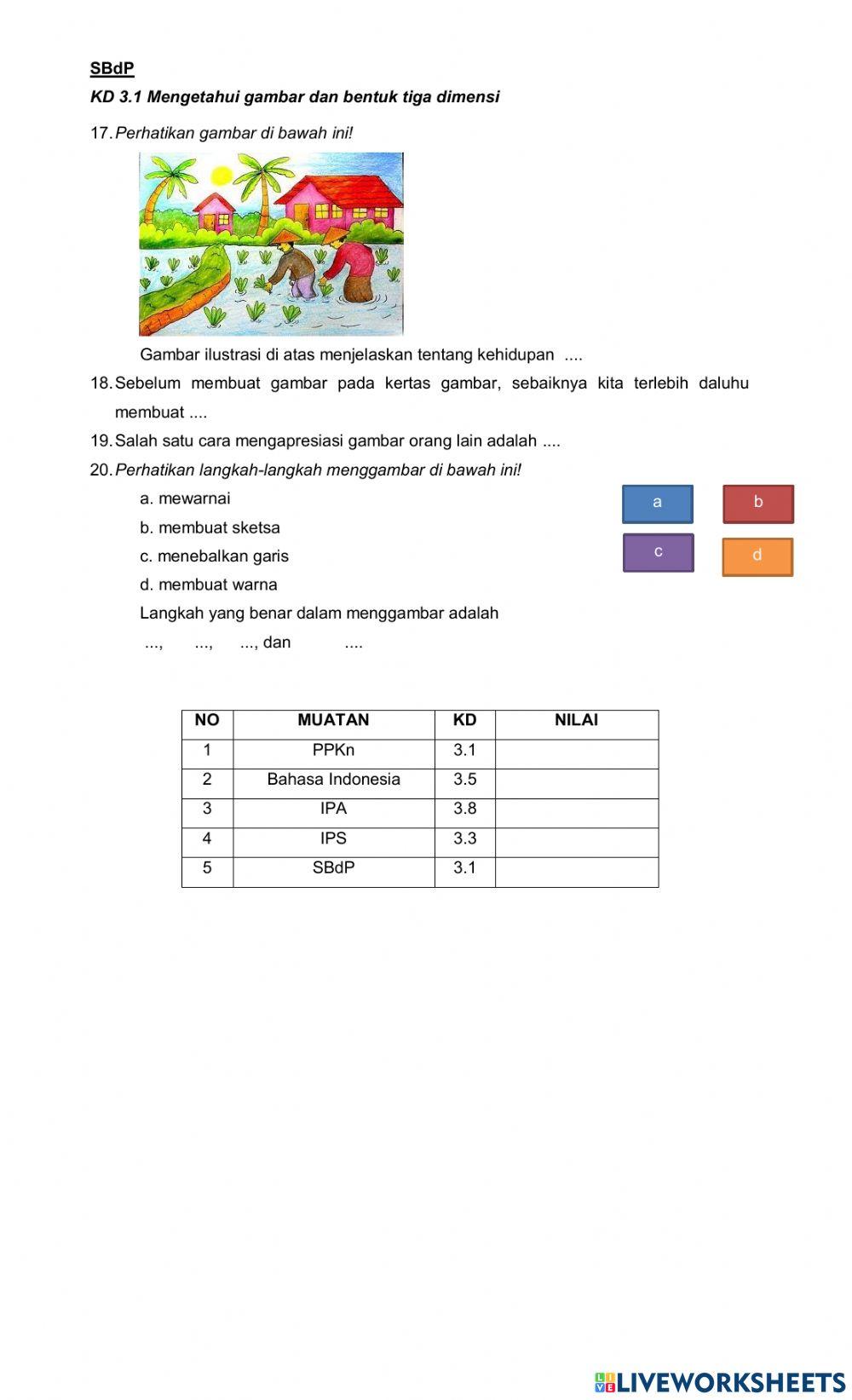 Penilaian harian tema 4