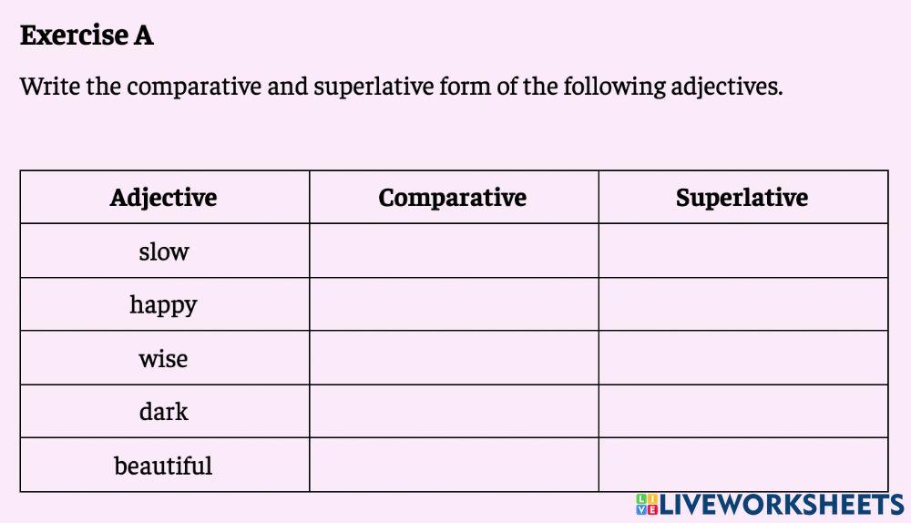 Comparative and Superlative Adjectives