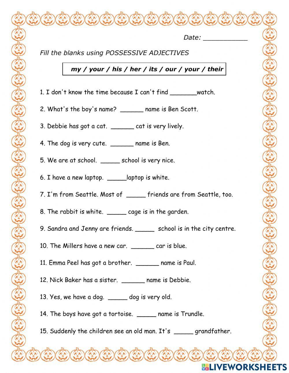 Possessive adjectives