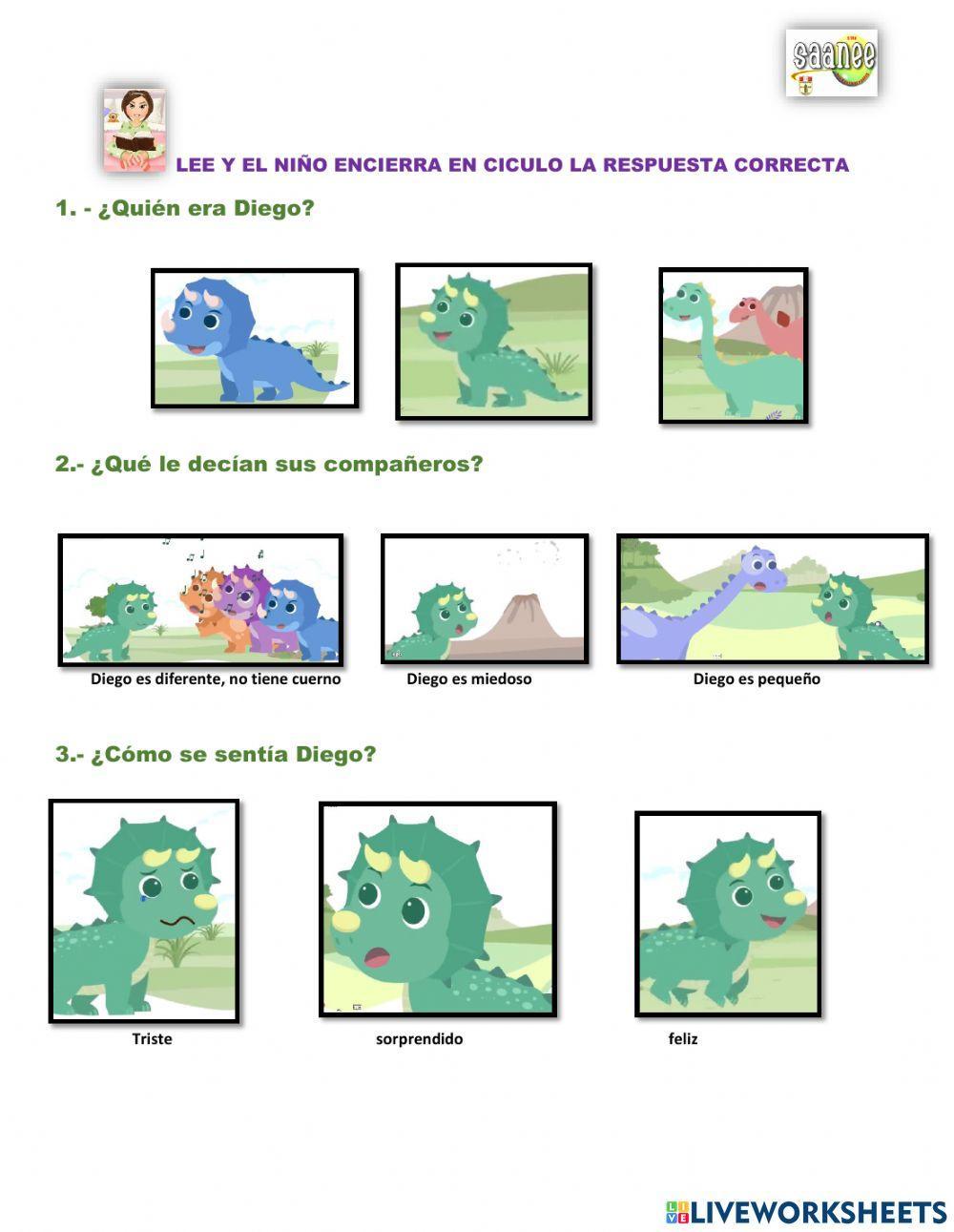 Diego, un dinosaurio diferente