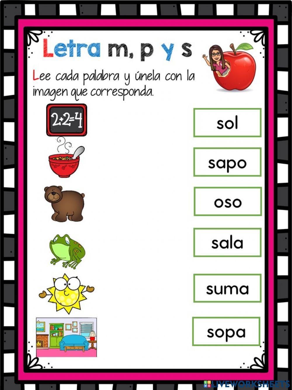 Repaso m, p, s y t