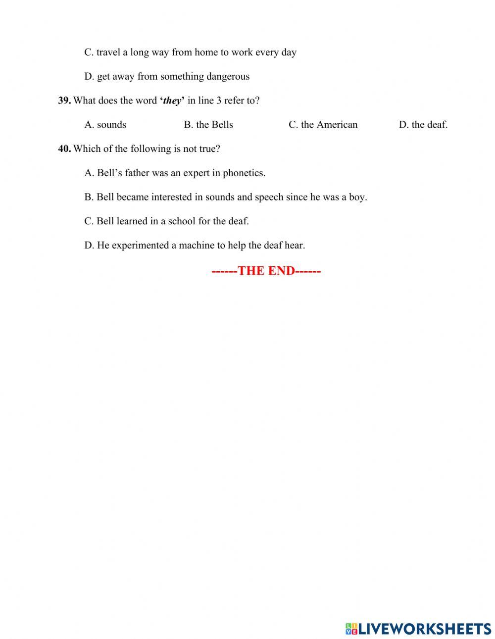 Test unit 2 english 8