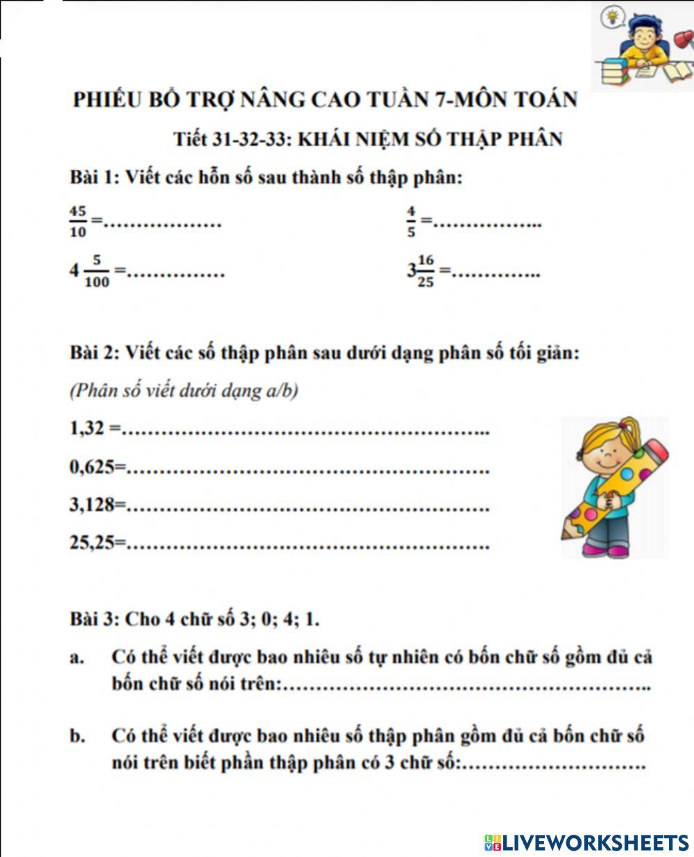 Số thập phân nâng cao