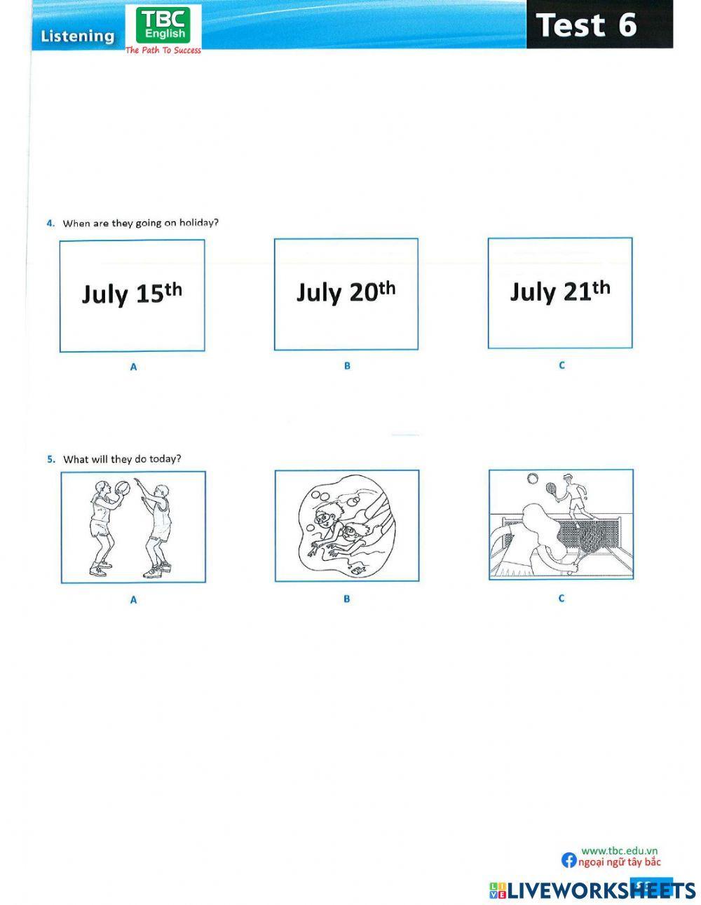 Simply KET Test 6 Listening