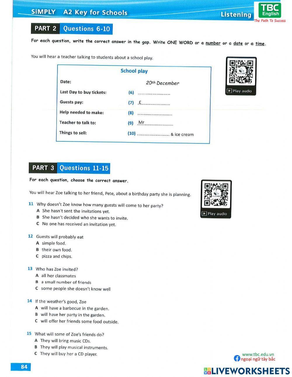 Simply KET Test 6 Listening