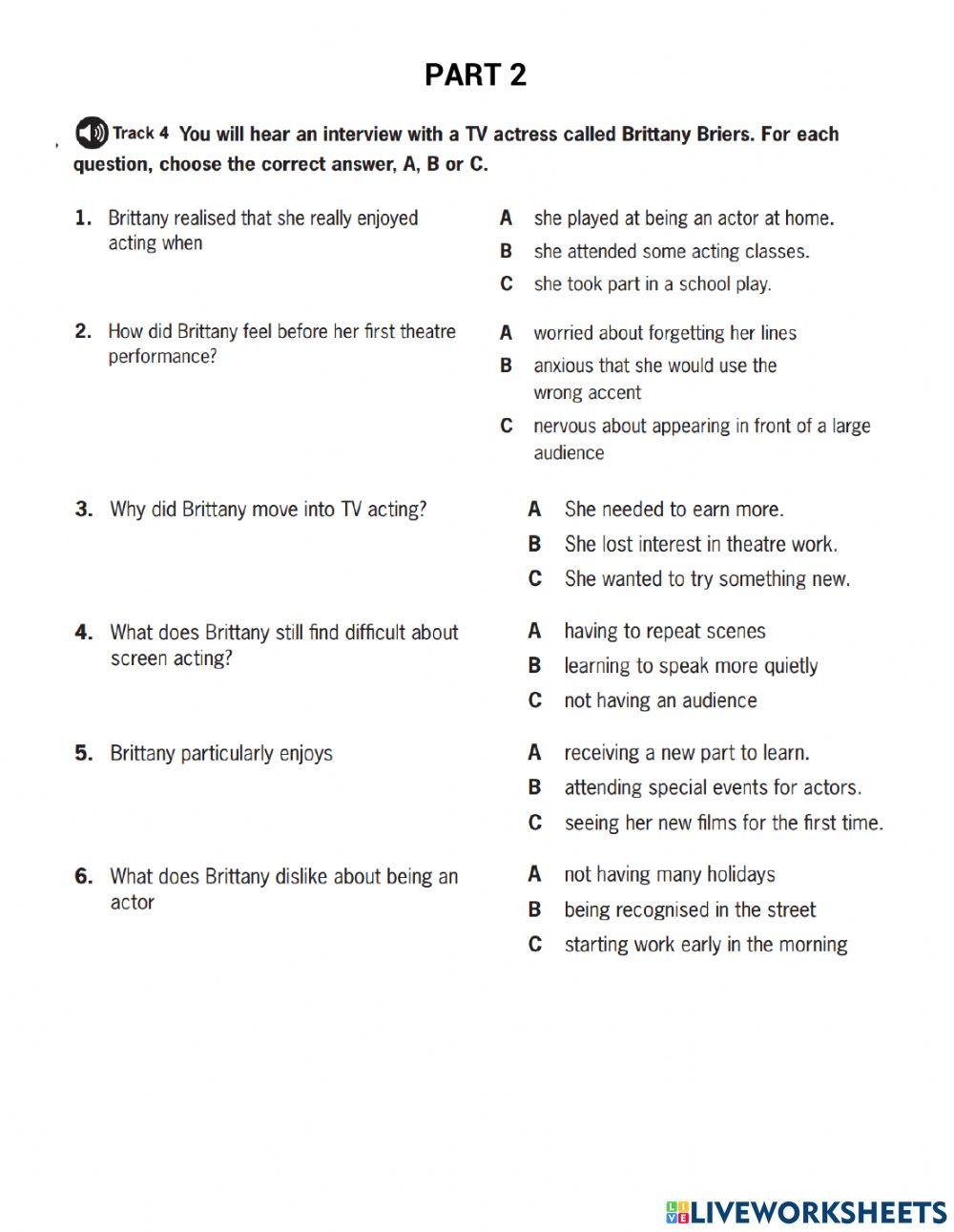 Lesson 18 - PET Listening Exam