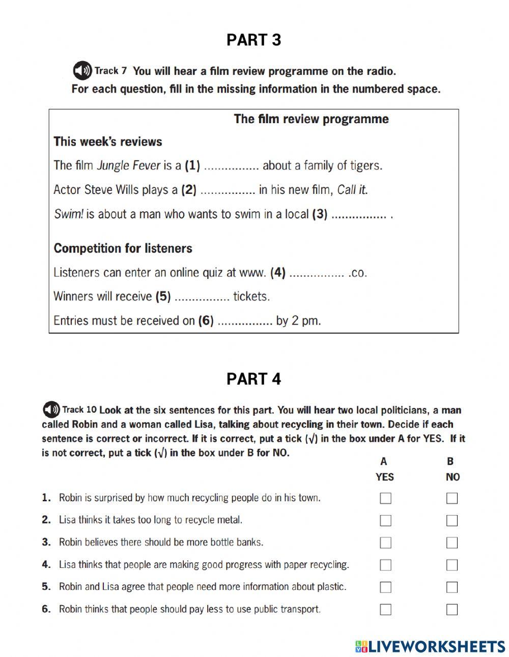 Lesson 18 - PET Listening Exam