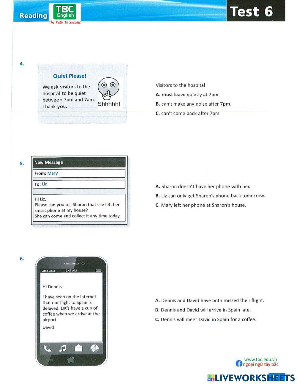 Simply KET Test 6 Reading