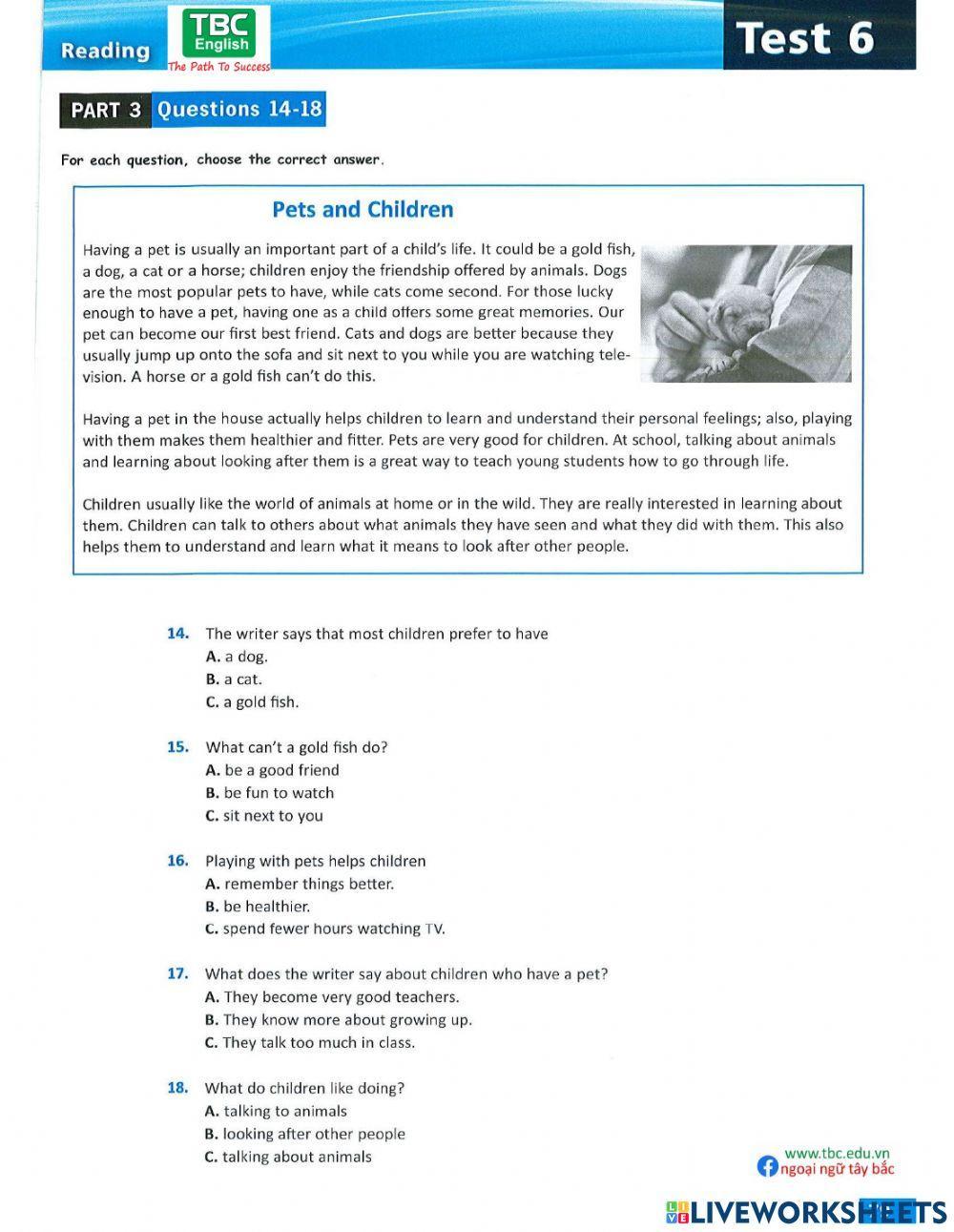 Simply KET Test 6 Reading