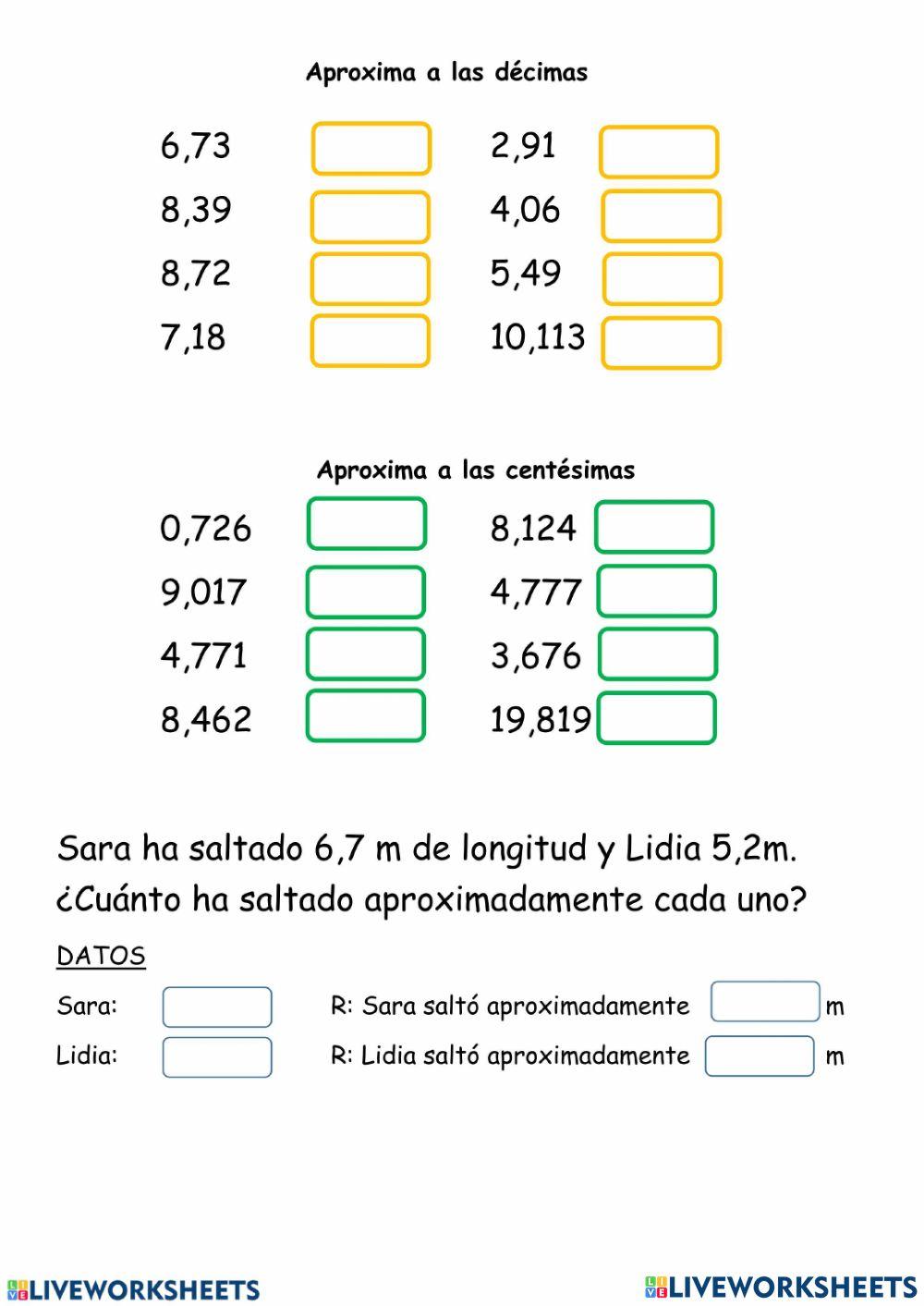 Aproximación decimales