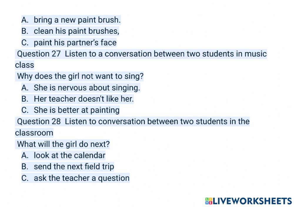 Listening - Toefl Primary Step 1