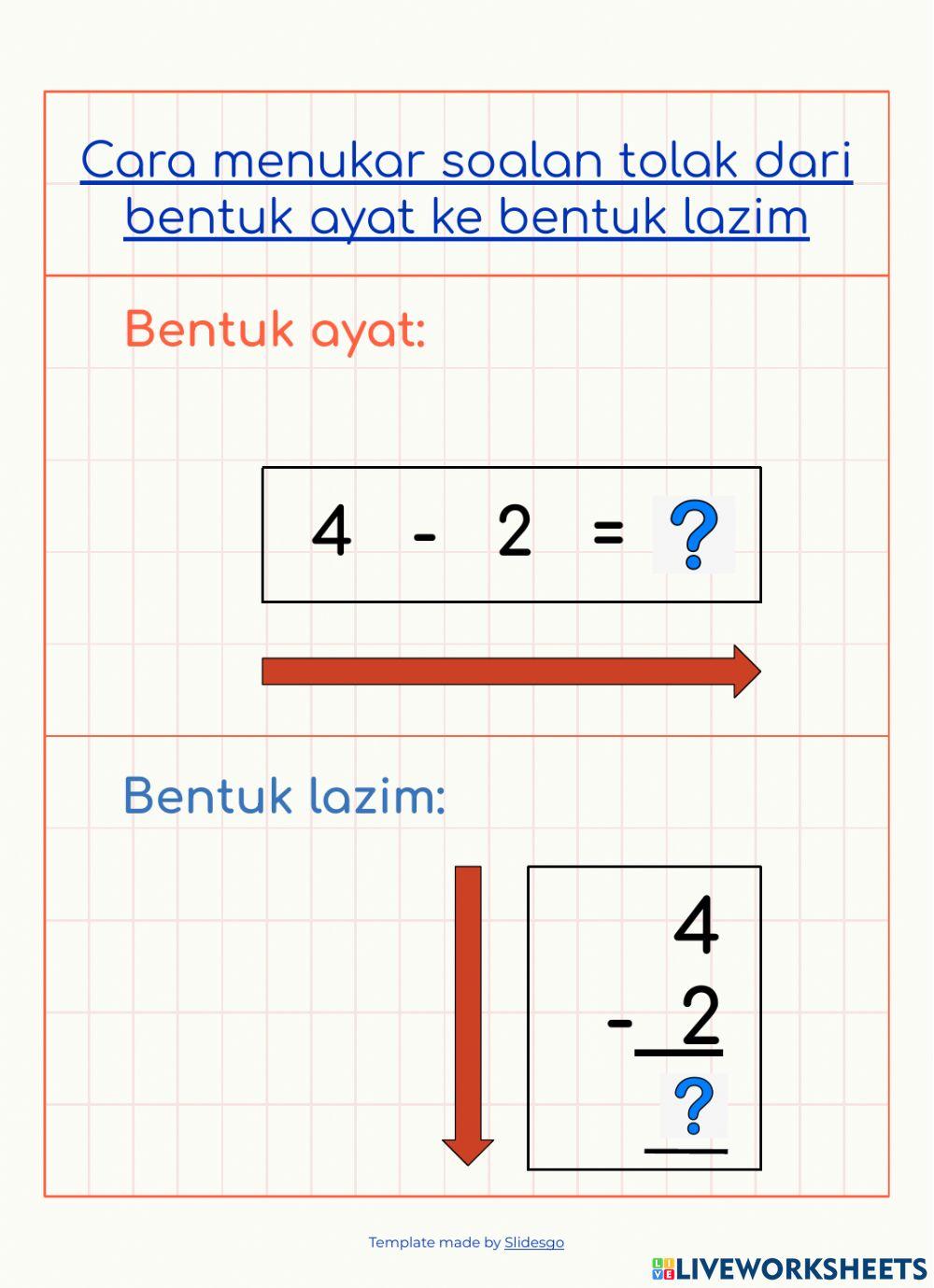 Operasi tolak bentuk lazim
