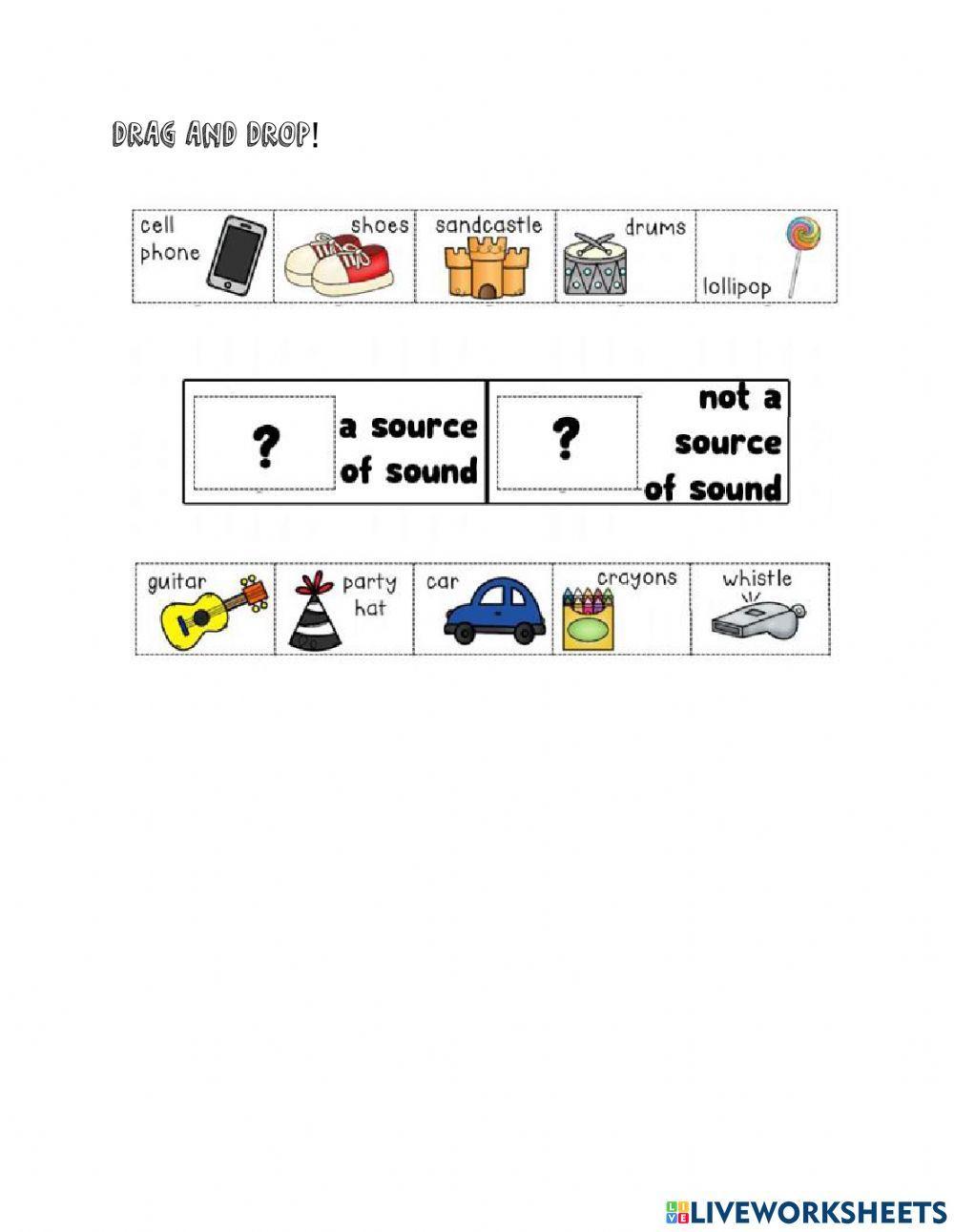 Sources of Sound | Free Interactive Worksheets | 1543402