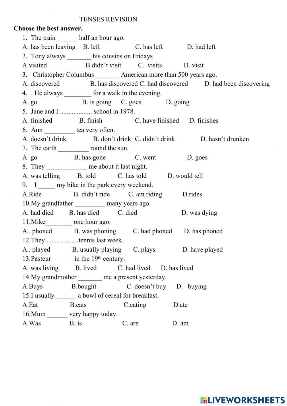 Simple present and simple past