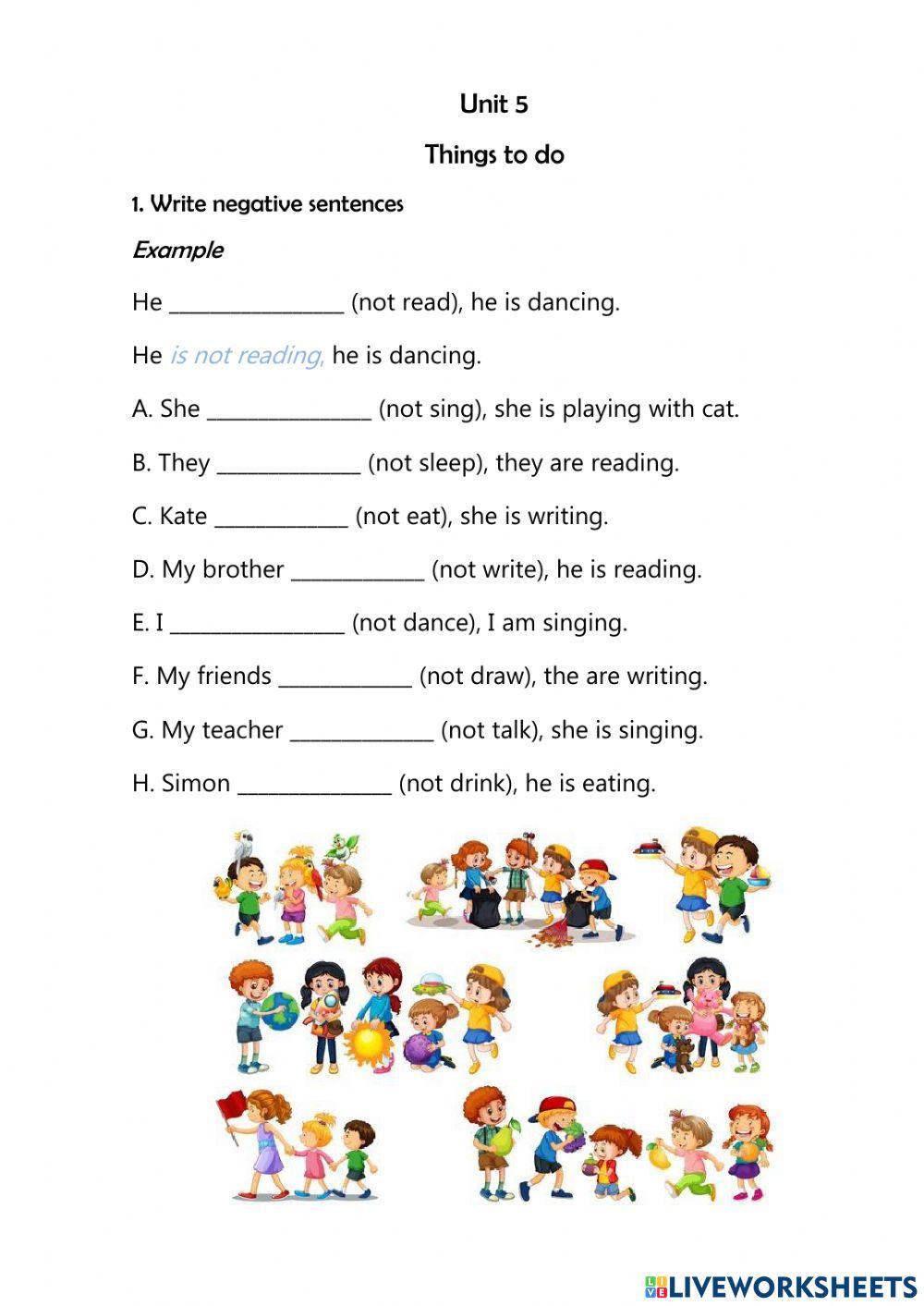 Present continuous negative