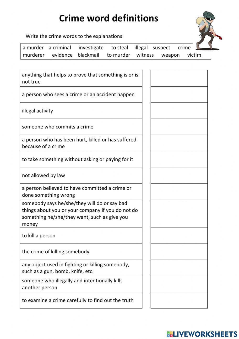 Crime words explanation