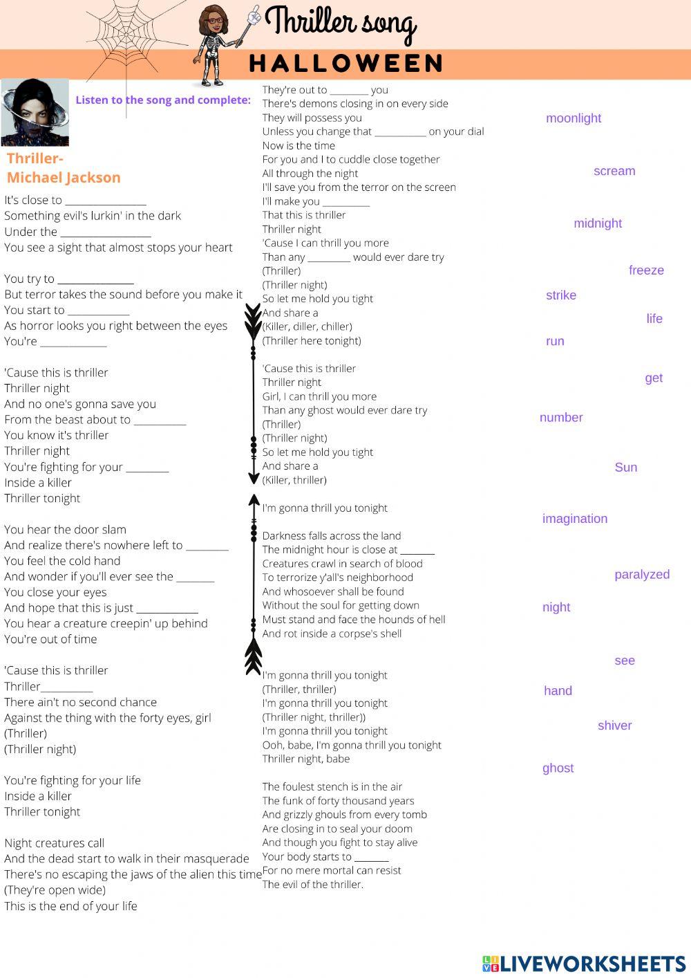 Thriller song- Halloween