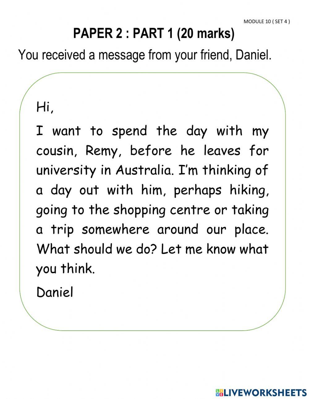 Module set 4 (paper 2 - part 1)