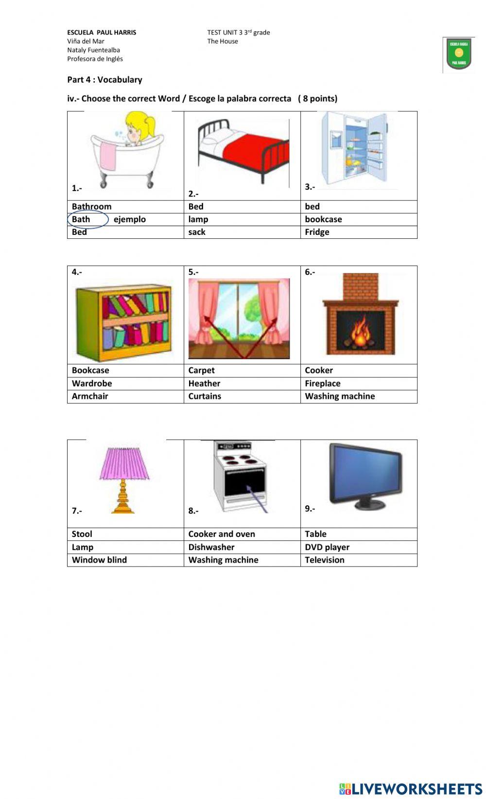 Test unit 3 3rd grade