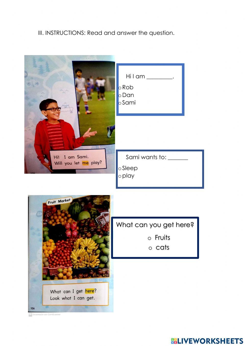 Reading comprehension