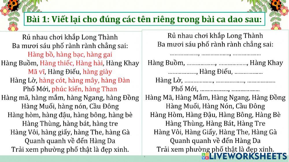 Luyện tập viết tên người, tên địa lý Việt Nam