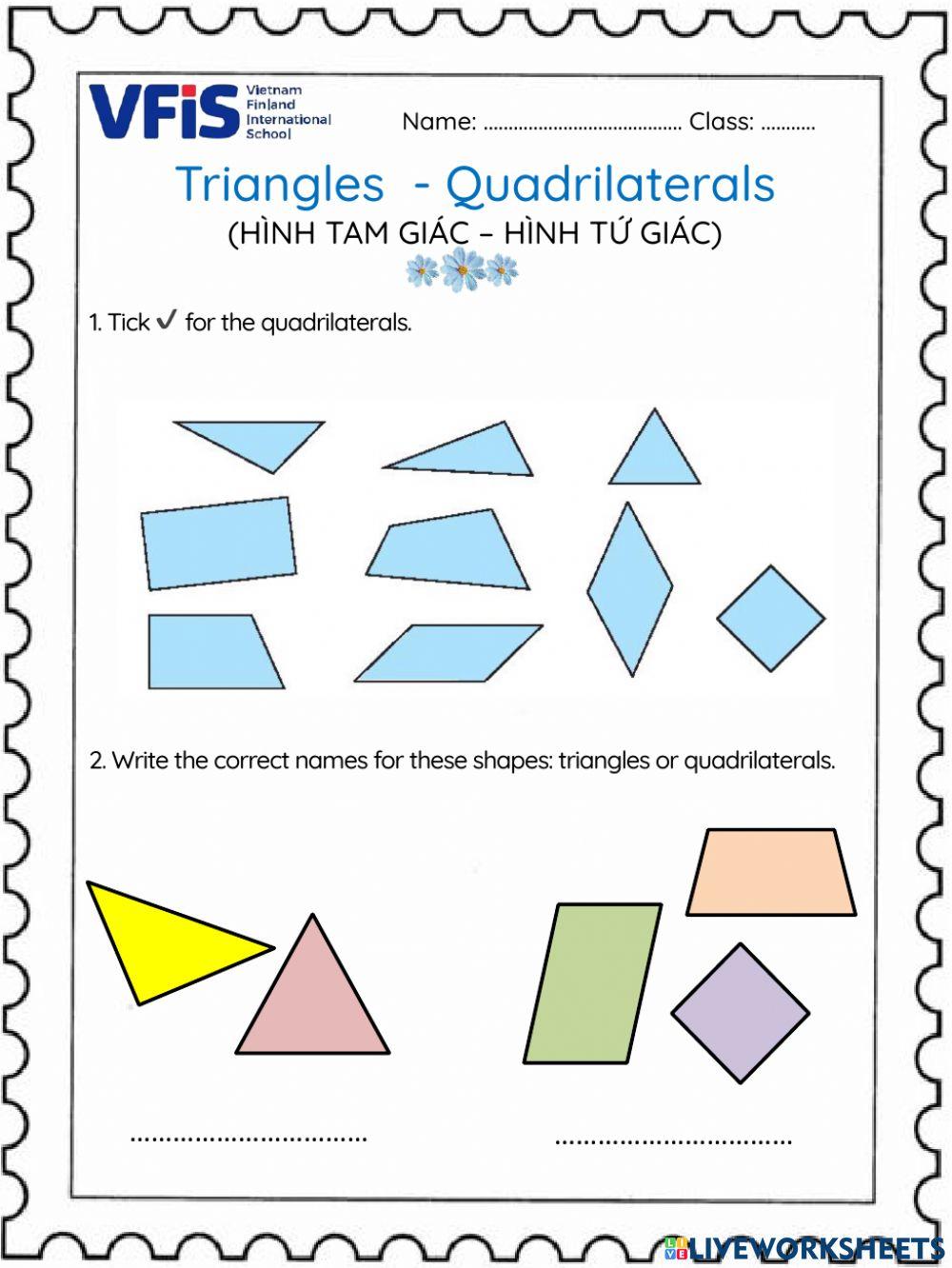Triangles - Quadrilaterals online exercise for | Live Worksheets