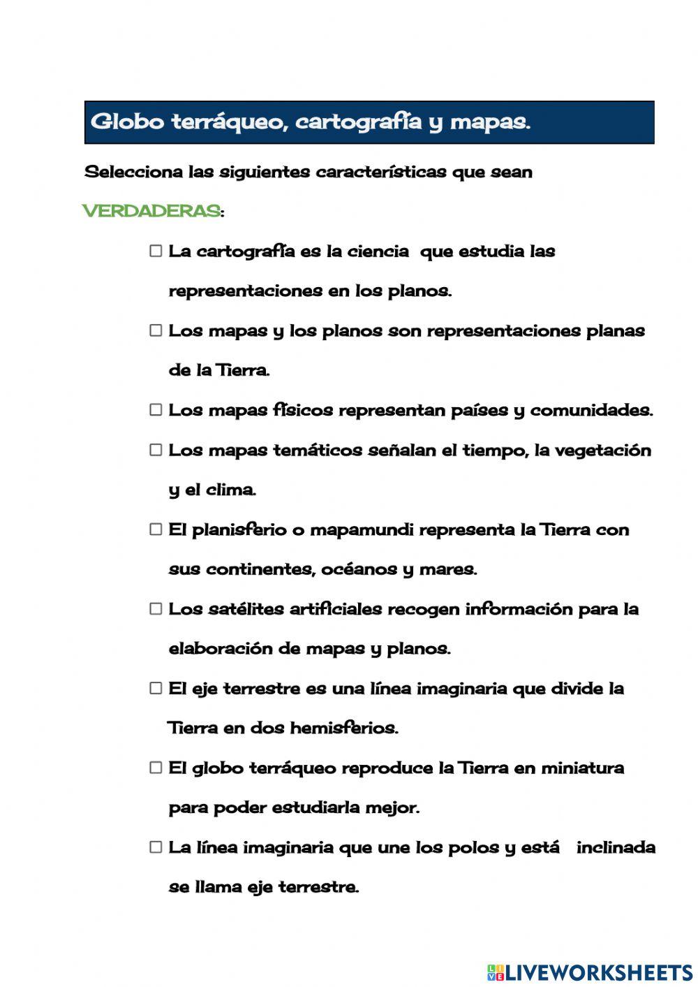 Globo terráqueo, cartografía y los mapas