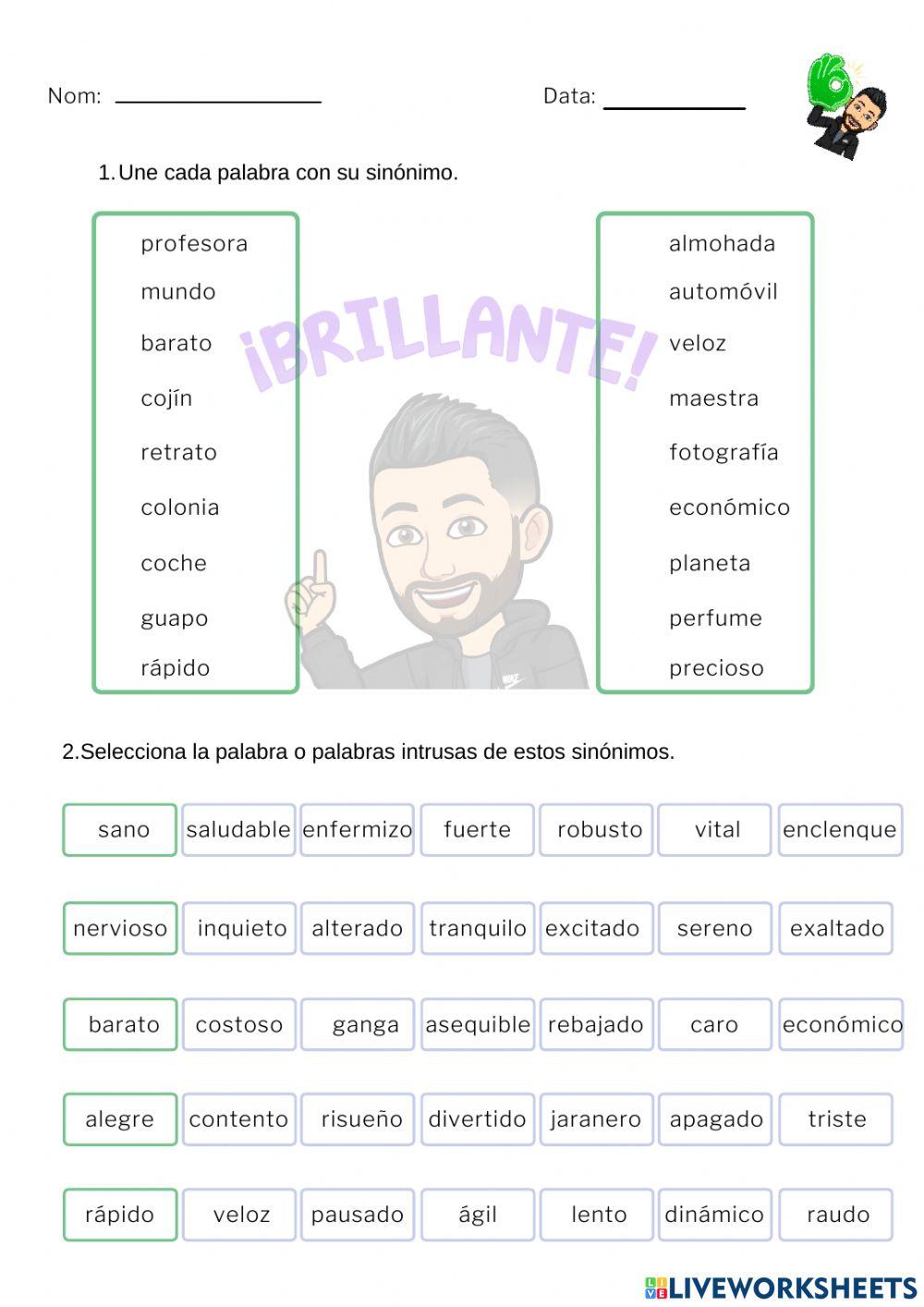 Sinónimos y antónimos