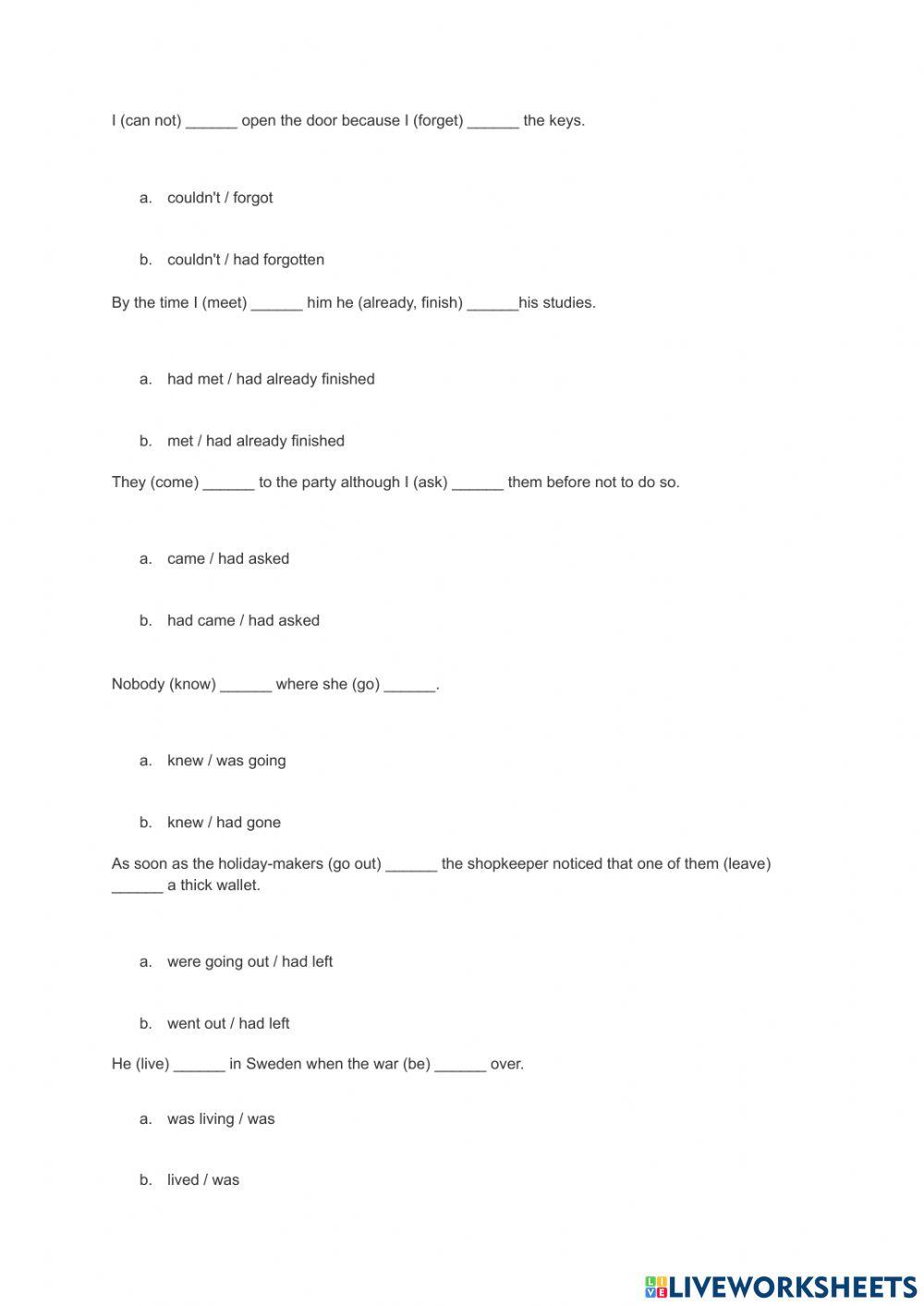 Past Tenses Review 4