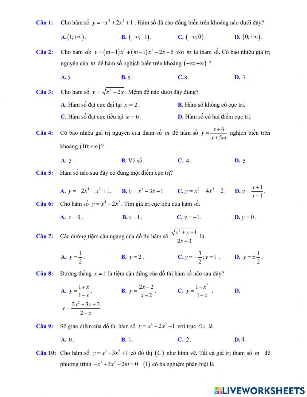 Thi thử giữa học kỳ 1