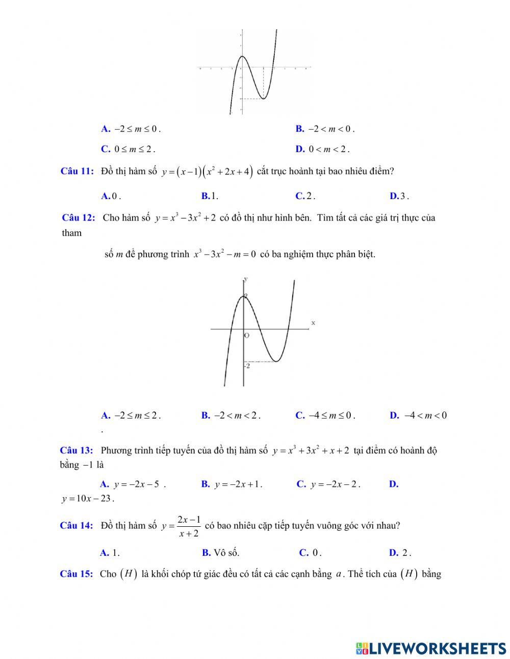 Thi thử giữa học kỳ 1