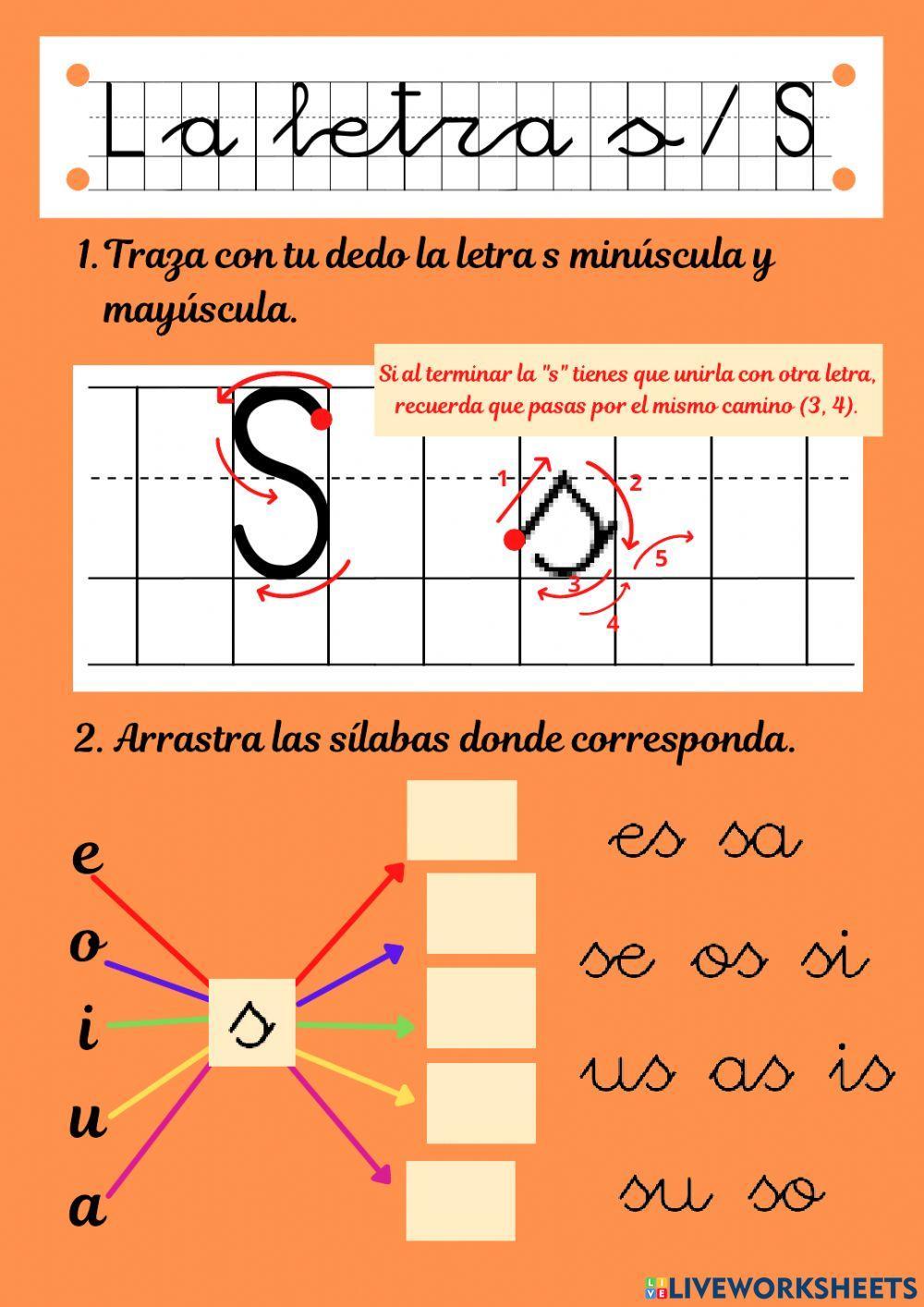 La letra s La letra s