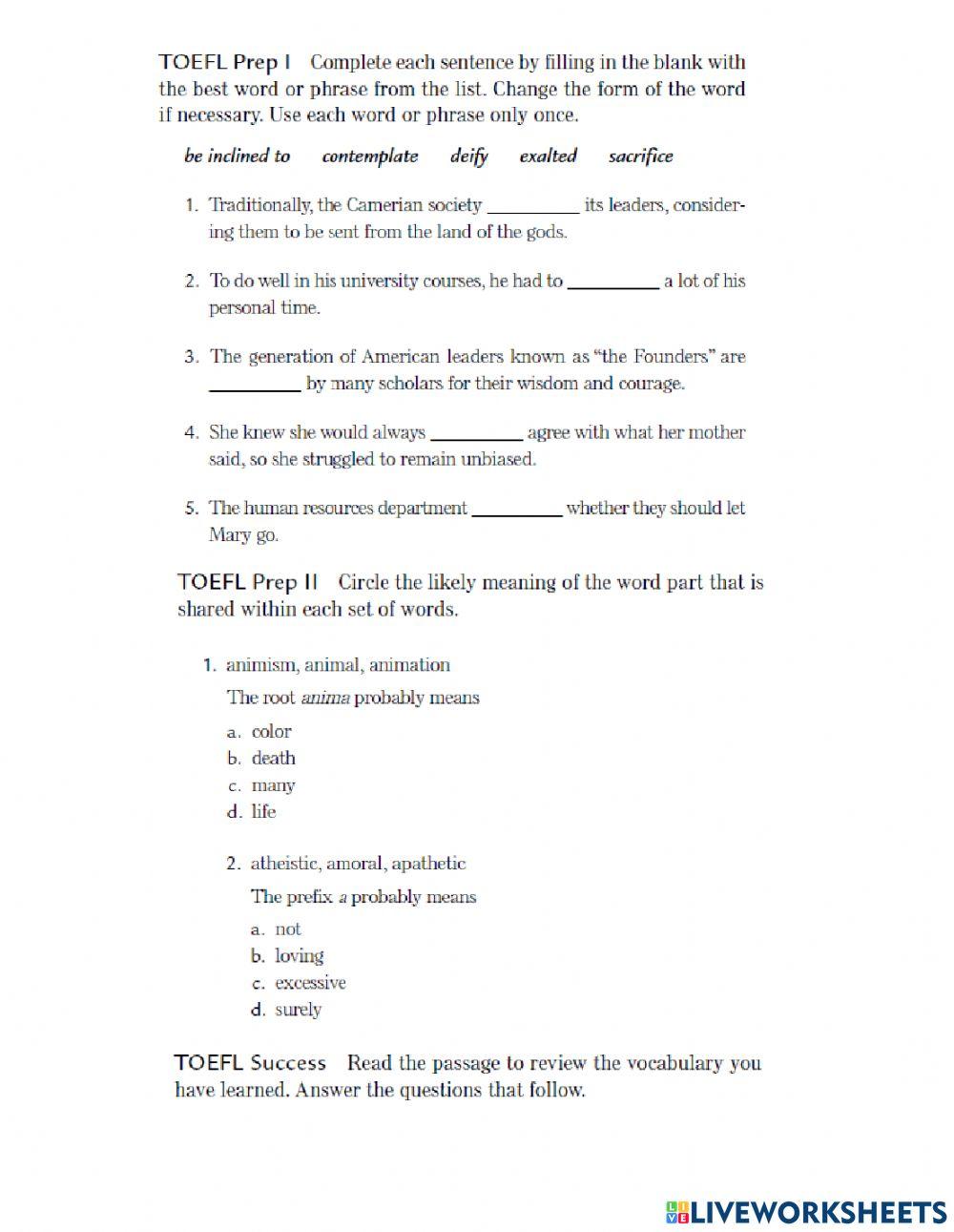 L10 and L11 Vocabulary Itp