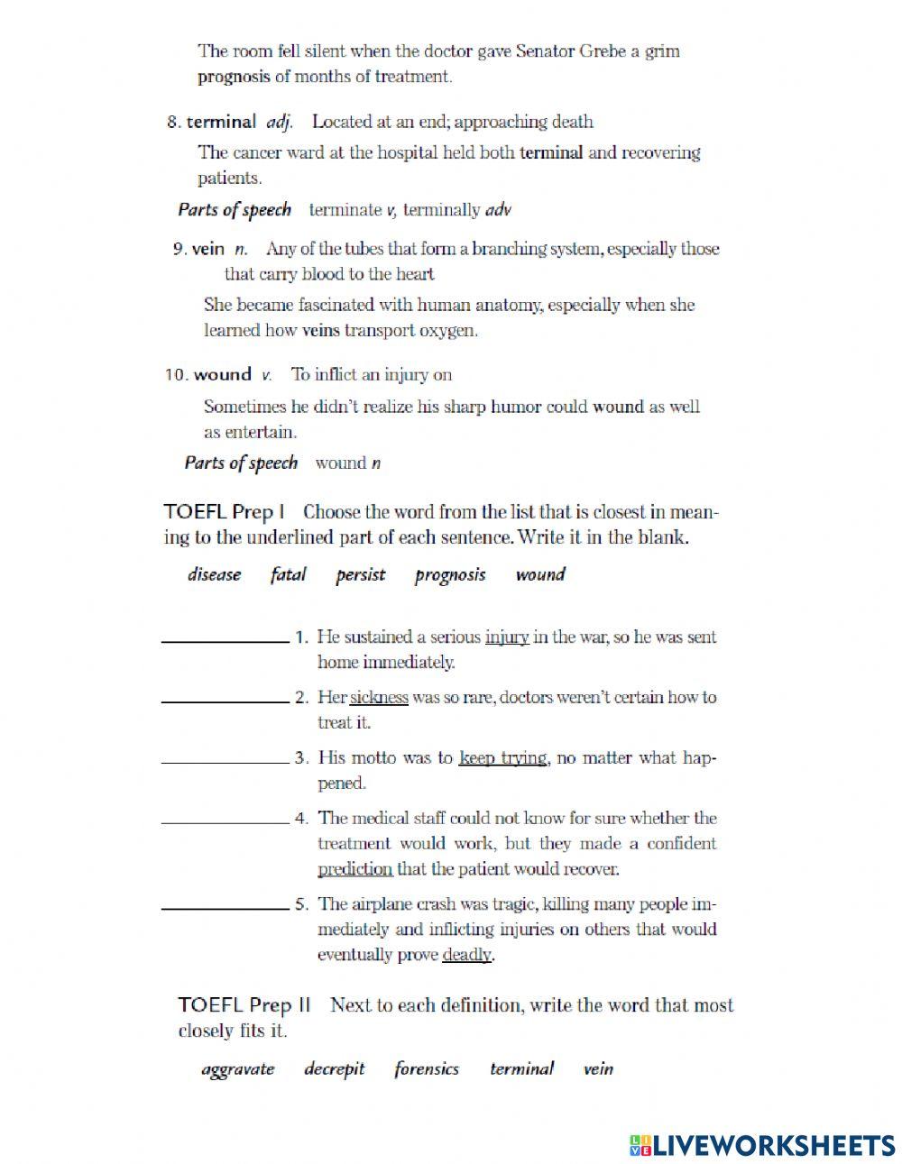 L10 and L11 Vocabulary Itp